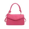 2026 Bolsa Feminina Simples Colorida Estampada Moda Estilo Coreano Chique Nova Bolsa Quadrada Pequena Bolsa Transversal de Mão Chique Casual
