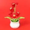 Flores de Lirio del Valle Artificiales Tejidas de Lana Transfronterizas Terminadas en Maceta Souvenir Regalo para Maestro Madre Día del Maestro Madre Adornos