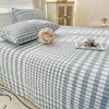 Lençol de Cama de Tecido Grosso de Algodão Espesso Desenho Animado, Conjunto de Três Peças de Lençol de Cama Individual para Dormitório de Estudante Algodão Puro para Todas as Estações