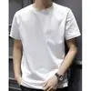 Camiseta de Manga Corta de Color Sólido CVC para Hombre, Nueva Moda de Verano 2026 Casual Hombro Normal Camisa Base para Exportación, Mayoreo