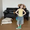 Colete Básico de Cor Sólida Estilo Coreano de Verão para Meninas Aimo Beibei, adequado para usar por dentro ou por fora, elástico, justo e refrescante