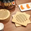 Tapete de bambú tapete aislante tapete de mesa estilo chino individual tapete para tazón tapete para plato de verduras tapete de bambú madera maciza resistente al calor y a las quemaduras tapete para cazuela