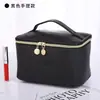 Nova bolsa de maquiagem em couro PU com padrão cruzado, bolsa de higiene pessoal à prova d'água, nécessaire multifuncional portátil para armazenamento de skincare