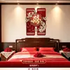 Conjunto de decoração de quarto de casamento para a sala de estar, decorações de casamento para os noivos, parede de fundo para quarto de casa nova, guirlanda de personagens dragão e fênix
