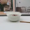 Tigela Pequena de Cerâmica para Aveia Estilo Ins Coreano, Disponível em Duas Cores, Tigela de Arroz Doméstica Fofa Atacado