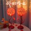 Lâmpada de Mesa Decorativa para Quarto de Casamento Acompanhamento para Cama de Casamento Luminária Vermelha Longa Casamento Casamento Atmosfera de Casamento Luz Noturna Presente