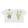 VLONE FOG Trendy Brand Big V Mother Logo Cherry Blossom Manga curta Esboço Bordado Lip Print Graffiti Print Camiseta