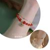 Pulsera de personaje Pearl Fu para mujer Estilo de celebridad de internet Dulce Esmeralda Pulsera del mismo estilo de TikTok Estilo coreano Frijol rojo Regalo de Qixi para mujer