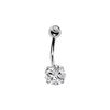 Piercing para el Ombligo de Corazón de Durazno Transfronterizo Estrella de Cinco Puntas Cuadrado Redondo Zircón Anillo para el Ombligo de Cuatro Garras Joyería Piercing de Acero Inoxidable