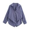 Estilo europeo y americano primavera y verano manga murciélago nuevo para mujer largo comercio exterior un solo botón top suelto