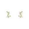 Pendientes de serpiente pequeños enroscados con letra de diamante estilo fragante pendientes de diseño de temperamento y moda pendientes de lujo ligero de moda para redes sociales venta al por mayor