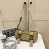 Bolso de Mujer Transfronterizo 2025 Invierno Nuevo Moda Casual Bolso de Hombro Versátil Bolso Cruzado de Moda Bolso Cilíndrico Bolso Almohada