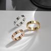 Anel de aço titânio cravejado de diamantes atacado design de nicho feminino anel ins não desbota estilo coreano anel de luxo leve