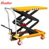 Plataforma elevadora manual PTS800 de 800 kg. Plataforma elevadora manual hidráulica. Plataforma elevadora de pie.