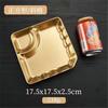 Acero Inoxidable 304 Plato para Snacks Coreano Pollo Frito Papas Fritas Compartimento para Salsa para Mojar Plato Rectangular Barbacoa Barbacoa Dorado Plato Plano