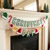 Exclusivo para ventas transfronterizas: Guirnalda de fieltro navideña con renos, copos de nieve, cuentas de madera, banderines con letras, pancarta, decoración para chimenea, envío OEM disponible