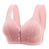 Sujetador inalámbrico de talla grande para mujer, ropa interior de mamá de mediana edad y anciana con hebilla frontal, estilo chaleco fino, copa completa, ropa interior de belleza con espalda