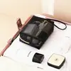 Nova Bolsa de Maquiagem de Rede de Nylon Transparente para Mulheres, Armazenamento de Cosméticos de Viagem, Necessaire Simples, Atacado com Impressão de Logo