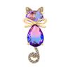 Broche de gato de cristal versión coreana corsage de alta gama pin de gatito lindo versión coreana accesorios de corsage para traje ropa al por mayor