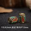 Accesorios de cuentas de Buda para bricolaje, cuentas étnicas vintage de cobre con incrustaciones de turquesa, accesorios de Nepal, cuentas espaciadoras con incrustaciones de latón hechas a mano.