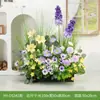 Arreglo de Flores Artificiales y Plantas Verdes HY-DS3 para Decoración de Fondo de Boda, Flor de Mesa, Decoración de Mesa de Comedor, Decoración de Flores Falsas de Lujo Ligero