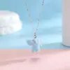 Lindo Colgante de Perro de Resina Flocada 3D Collar Cadena para Clavícula Muñeco de Animal Mini Lindo Flocado Otoño e Invierno