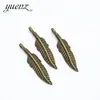 Colgante de pluma de aleación YuenZ DIY Aleación Joyería collar pulsera accesorios material 36 * 9mm D321