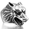 Anillo Retro de Diseño Explosivo de Nicho Anillo de Cabeza de Lobo Viejo Joyería de Mano Clásica de Moda para Pareja