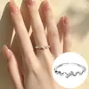 Anillo de diamantes con destellos de selección artística, anillo de dedo de alta calidad para mujer, anillo de cola, anillo de lujo ligero para mujer, anillo abierto, anillo fino, anillo para dedo.