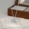 Corrente Elegante para Clavícula Feminina com Banhos de Ouro Genuíno e Zircônia Microincrustada, Colar Único com Design de Laço, Exquisite Corrente de Pescoço para o Dia a Dia