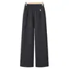 Calça da Mamãe Estilo Outono e Inverno, Forrada com Lã e Espessa, Nova Calça de Cintura Alta Wide Leg 2026, Calça Casual Reta para Mulheres de Meia-Idade e Idosas
