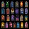 50 colores flor ventana color iglesia mascota mano cuenta material collage retro pegatinas edificio europeo DIY equipaje