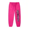 Hermoso y Moderno Conjunto de Chándal con Capucha 555555 Telaraña Estampado en Espuma Hip-Hop Holgado Forrado de Felpa para Hombre y Mujer