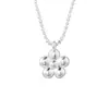 Collar de Flor de Plata de Ley s925 con Superficie Lisa para Mujer Diseño Sencillo de Nicho Cadena para Clavícula de Bosque Dulce Fresco Temperamento 0945