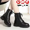 Botas Martin Mujer 2026 Invierno Más Terciopelo Suela Gruesa Botas de Nieve Fondo Plano Botas de Mujer Botas de Algodón Botas Cortas Cálidas Zapatos de Cuero Peludo