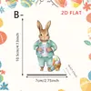 Adornos de Conejo de Madera de Pascua Transfronterizos, Formas de Conejo de Dibujos Animados Pintadas, Atmósfera Festiva, Artesanías de Madera de Escritorio