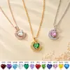 Joyería de Moda Femenina Más Vendida Transfronteriza Accesorios Personalizados de Piedra de Nacimiento del Amor Collar con Colgante de Luna de Circonita Brillante
