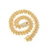 Colar Corrente Cubana Exagerado Masculino Estilo Europeu e Americano Cool Full Diamond Espinho Curto Joias Acessórios Tendência para Festa Noturna