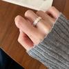 Pulsera Anillo de Margarita Ajustable de Apertura de Nicho Transfronterizo Estilo Mori de Corea del Sur Anillo de Gota de Aceite de Flor Blanca Fresca