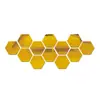 12 piezas de pegatinas de pared de espejo hexagonal acrílico DIY autoadhesivas para sala de estar porche pasillo escaleras pegatinas de espejo