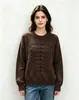 Amazon 2026 Otoño/Invierno Nuevo Suéter de Punto Trenzado Tridimensional Transfronterizo Vintage para Mujer, Corte Holgado, Cuello Redondo, Pulóver, Manga Larga