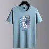 Camiseta de Manga Corta para Hombre, Verano 2026, Algodón Puro de Media Manga para Hombre, Holgada Casual, Top de Marca de Moda, Camiseta, Camiseta Básica