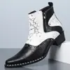 Mais Vendido na Amazon Transfronteiriço Tamanho Plus Botas de Couro Brogue de Cano Alto Botas Martin Botas Chelsea de Cano Curto Masculino 660136