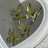2023 Nuevo Hecho en Casa Epoxi Tridimensional Hoja de Oro Amarillo Verde Mariposa Hoja Muerta Alta Calidad DIY Hecho a Mano Gumei Venta al por Mayor Cristal