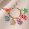 Pulsera Punk Gruesa de Cadena Exagerada con Borla de una Sola Capa de Galleta Falsa para Niñas Joyería Transfronteriza Europea y Americana Pulsera Infantil