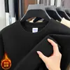 Moletom Masculino Outono Inverno Nova Temporada Descente Algodão Gola Redonda Pulôver Cor Sólida Manga Longa Casual Versátil Solto Camada Base Top