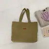 Bolsa Tote Gruesa Estilo Japonés, Simple y Versátil, Adecuada para Ir al Trabajo, Bolso de Hombro de Lona, Casual y Artístico, Bolso de Mano para Estudiantes y Mujeres