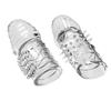 Pleasure Click Espinas Débiles Set de 2 Manga de Pene de Cristal Transparente para Hombres con Espinas Extendidas, Juguete Sexual