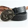 Hebilla de Aleación de Zinc con Cabeza de Lobo para Motocicleta Cinturón de Piel de Vaca Hebilla Retro para Hombre Cinturón Moderno Cinturón Casual Personalizado para Pantalones