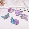 Insignia de Acrílico con Impresión en Relieve Accesorios Rosa Calavera Hongo Fresa Mariposa Forma Aretes Collar DIY